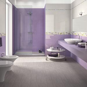 bathroom tile / wall / ceramic / high-gloss
