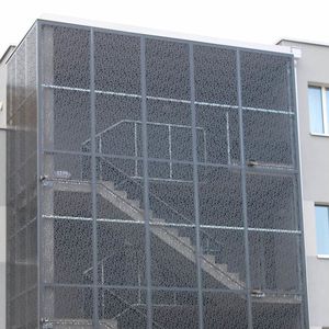 aluminum railing / with panels / balustrade / outdoor