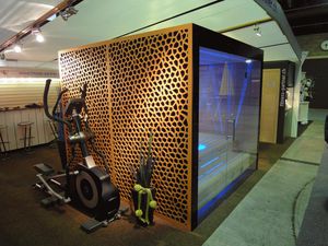wood fiber cladding / perforated / panel / decorative