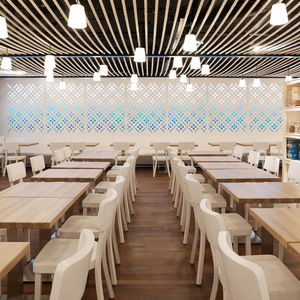 partition wall decorative panel / MDF / painted / perforated