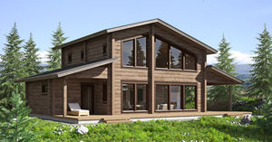 prefab house / contemporary / solid wood / two-story