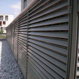 screening fence / garden / louvered / galvanized steel
