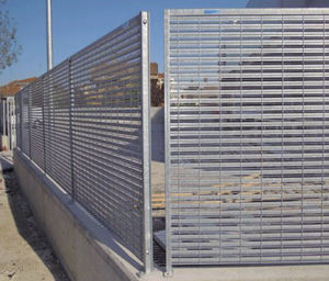 screening fence / garden / louvered / galvanized steel