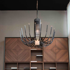 traditional chandelier / glass / nickel / bronze