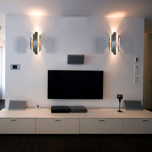 contemporary wall light / chromed metal / bronze / Plexiglas®