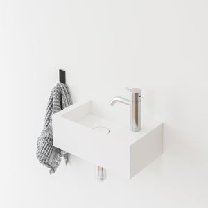 wall-mounted washbasin / rectangular / Hi-macs® / contemporary