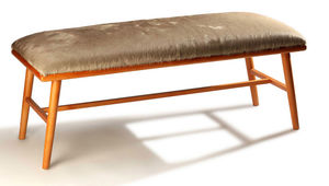 standard bench / contemporary / solid wood / leather
