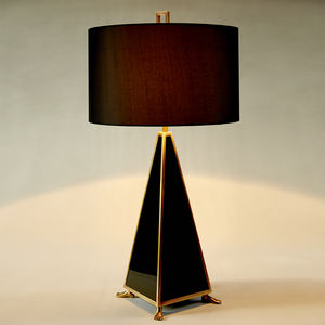 table lamp / traditional / silk / brass