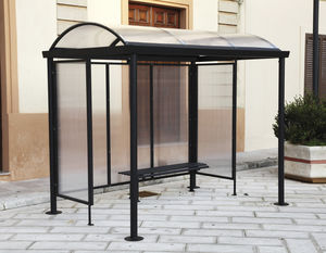 glass bus shelter / metal