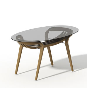 original design dining table / glass / oval