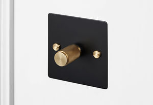lights dimmer switch / rotary / double / metal