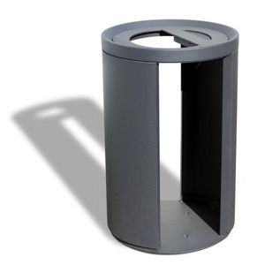 public trash can / sheet steel / with built-in ashtray / anti-terrorism