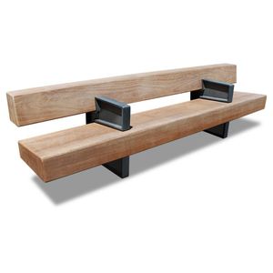 public bench / contemporary / iroko / cast iron