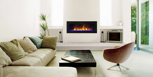 electric fireplace / contemporary / closed hearth / wall-mounted