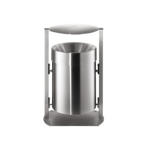 public trash can / stainless steel / commercial / contemporary