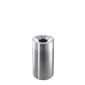 public trash can / stainless steel / swing / contemporary