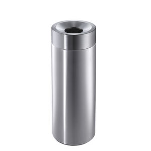 public trash can / stainless steel / swing / contemporary