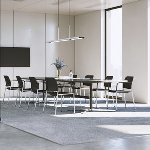 conference chair with armrests / upholstered / stackable / connected