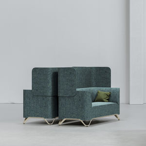 contemporary armchair / fabric / wooden / metal