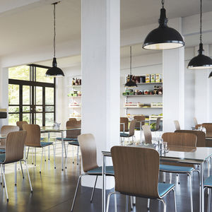 contemporary visitor chair / with armrests / cantilever / HPL