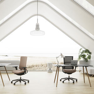 contemporary visitor chair / upholstered / star base / ergonomic