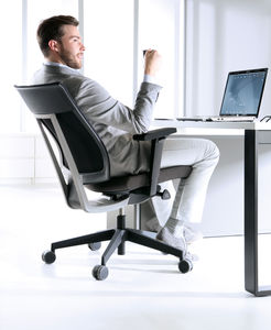 contemporary office armchair / fabric / aluminum / reclining
