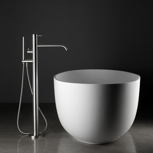 shower mixer tap / for bathtubs / floor-mounted / stainless steel