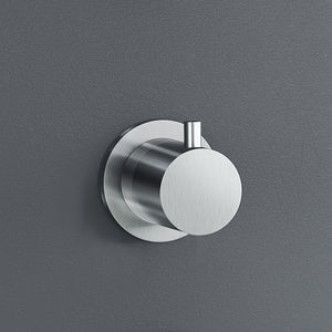 bathtub mixer tap / wall-mounted / stainless steel / thermostatic