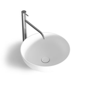 countertop washbasin / round / Solid Surface / resin