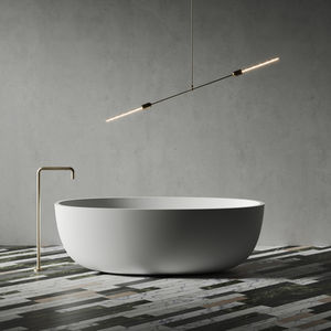 free-standing bathtub / oval / Solid Surface / stone resin