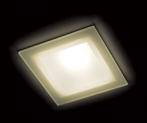 recessed downlight / LED / square / glass