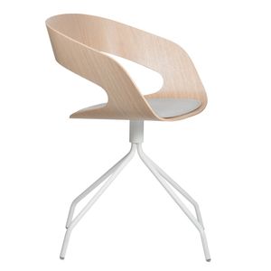 Scandinavian design visitor chair / molded plywood / wooden / powder-coated steel