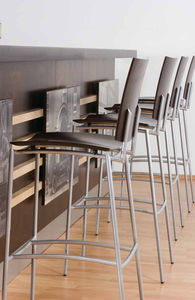 contemporary bar chair / wenge / oak / molded plywood