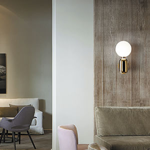 contemporary wall light / blown glass / ceramic / halogen