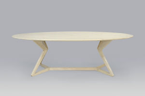 contemporary dining table / walnut / oval