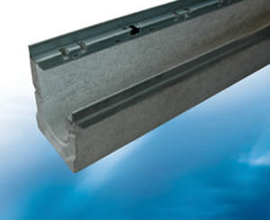 facade drainage channel / fiber-reinforced concrete / with grating / with central slot