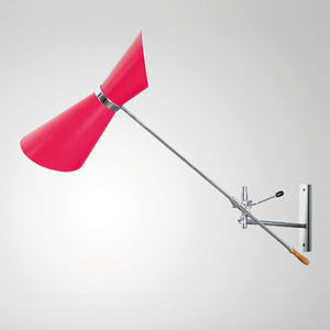 contemporary wall light / aluminum / orientable / red