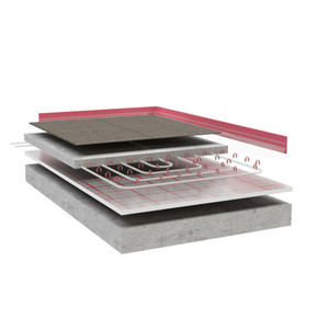 hot water underfloor heating / commercial / with expanded polystyrene panel / with acoustic insulation