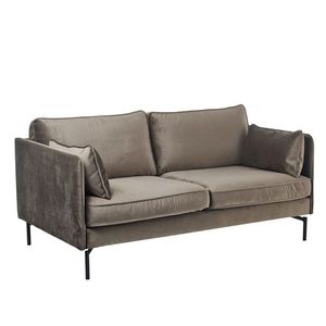 contemporary sofa / velvet / polyester / brown