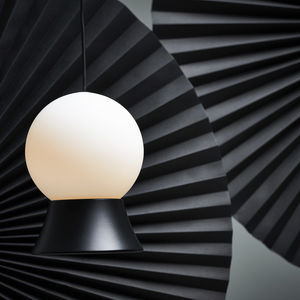 pendant lamp / contemporary / steel / opalescent glass