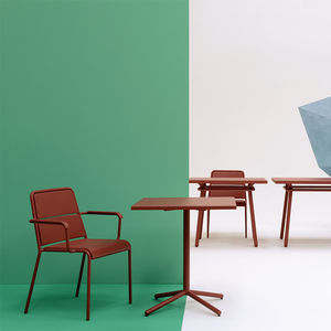 contemporary bistro table / aluminum / square / by Christophe Pillet
