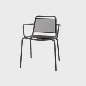 contemporary armchair / Batyline® / aluminium / with armrests