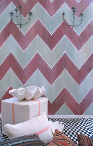 contemporary wallpaper / fabric / geometric / yellow