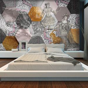 original design wallpaper / vinyl / floral pattern / geometric pattern