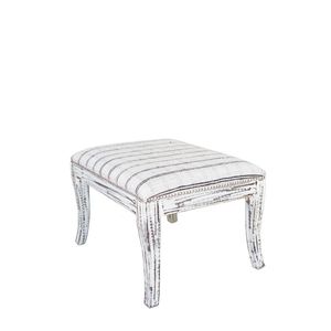 traditional stool / wooden / textile / white