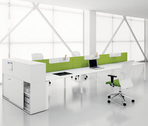 workstation desk / wooden / contemporary / commercial