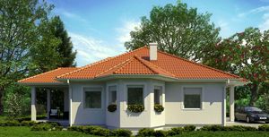 prefab house / bungalow type / contemporary / wooden frame