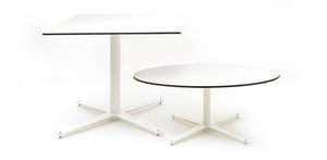 contemporary coffee table / steel / laminate / round
