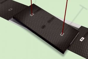 composite material manhole cover / rectangular / prefab