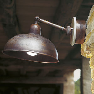 traditional wall light / outdoor / brass / ceramic